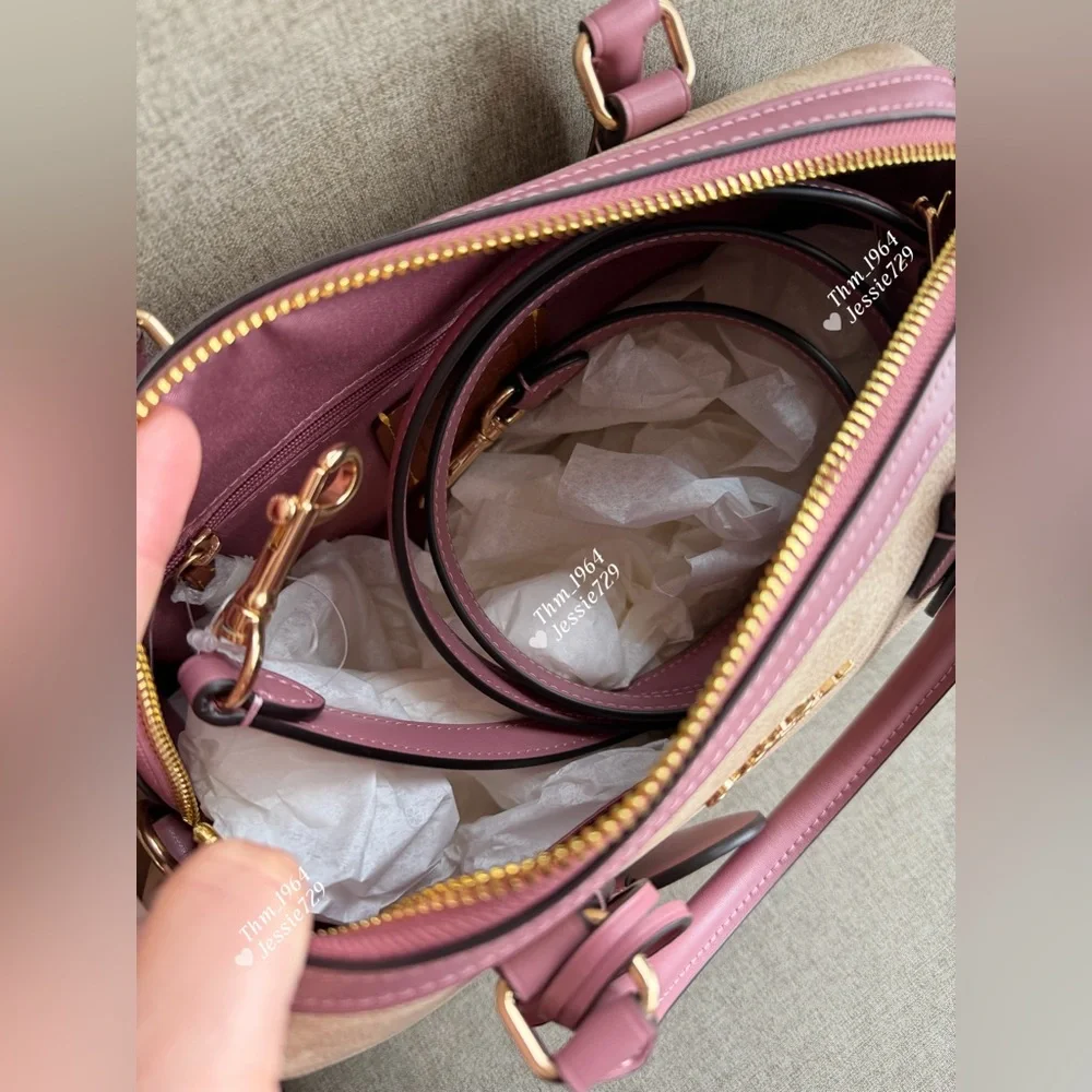 NWT！COACH Rowan Satchel Bag In Signature With Heart Charm（CDB21）fast shipping - Picture 6 of 14